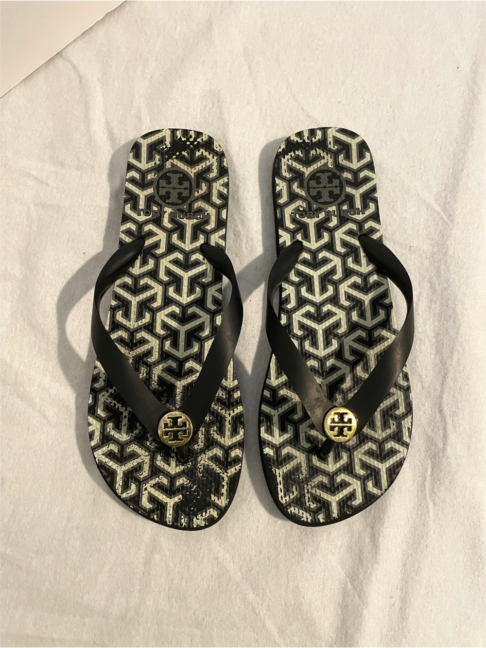 Tory Burch Black Flip Flops Size 7.5